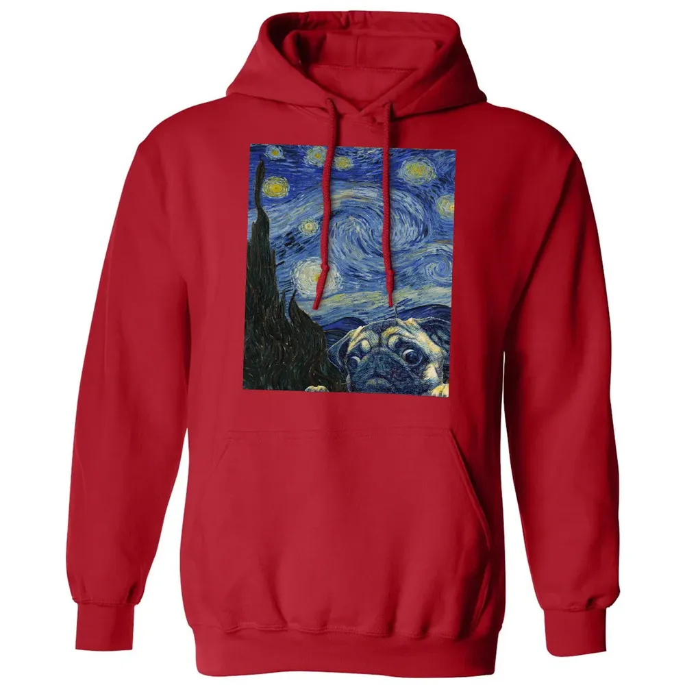 Pug Starry Night Classic Unisex Hoodie - 5
