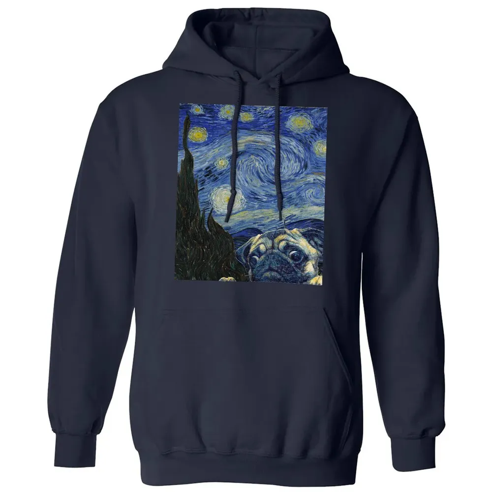 Pug Starry Night Classic Unisex Hoodie - 2