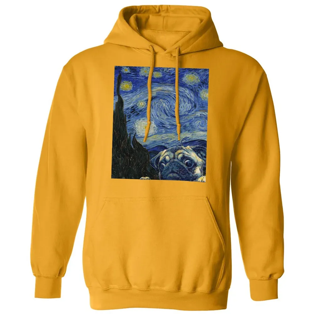 Pug Starry Night Classic Unisex Hoodie - 12