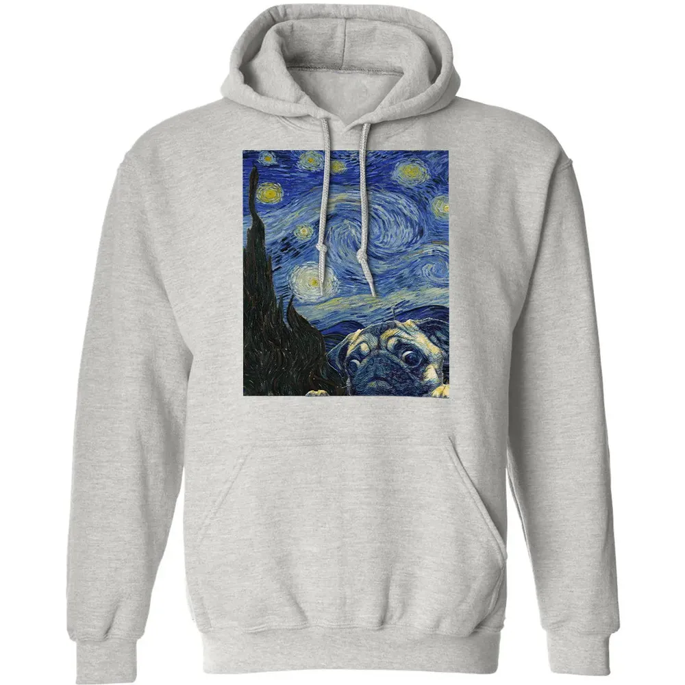 Pug Starry Night Classic Unisex Hoodie - 8