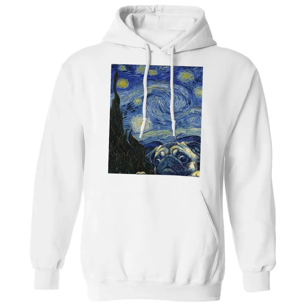 Pug Starry Night Classic Unisex Hoodie - 11