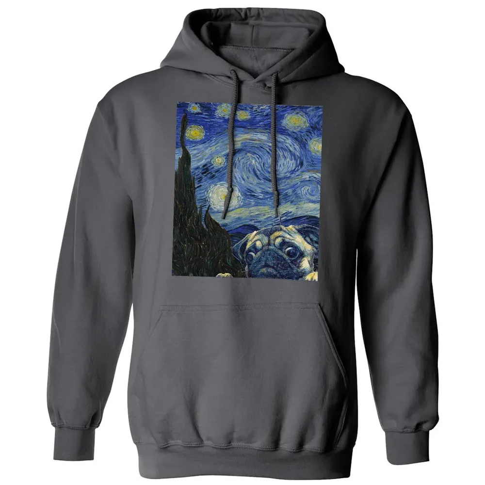 Pug Starry Night Classic Unisex Hoodie - 7