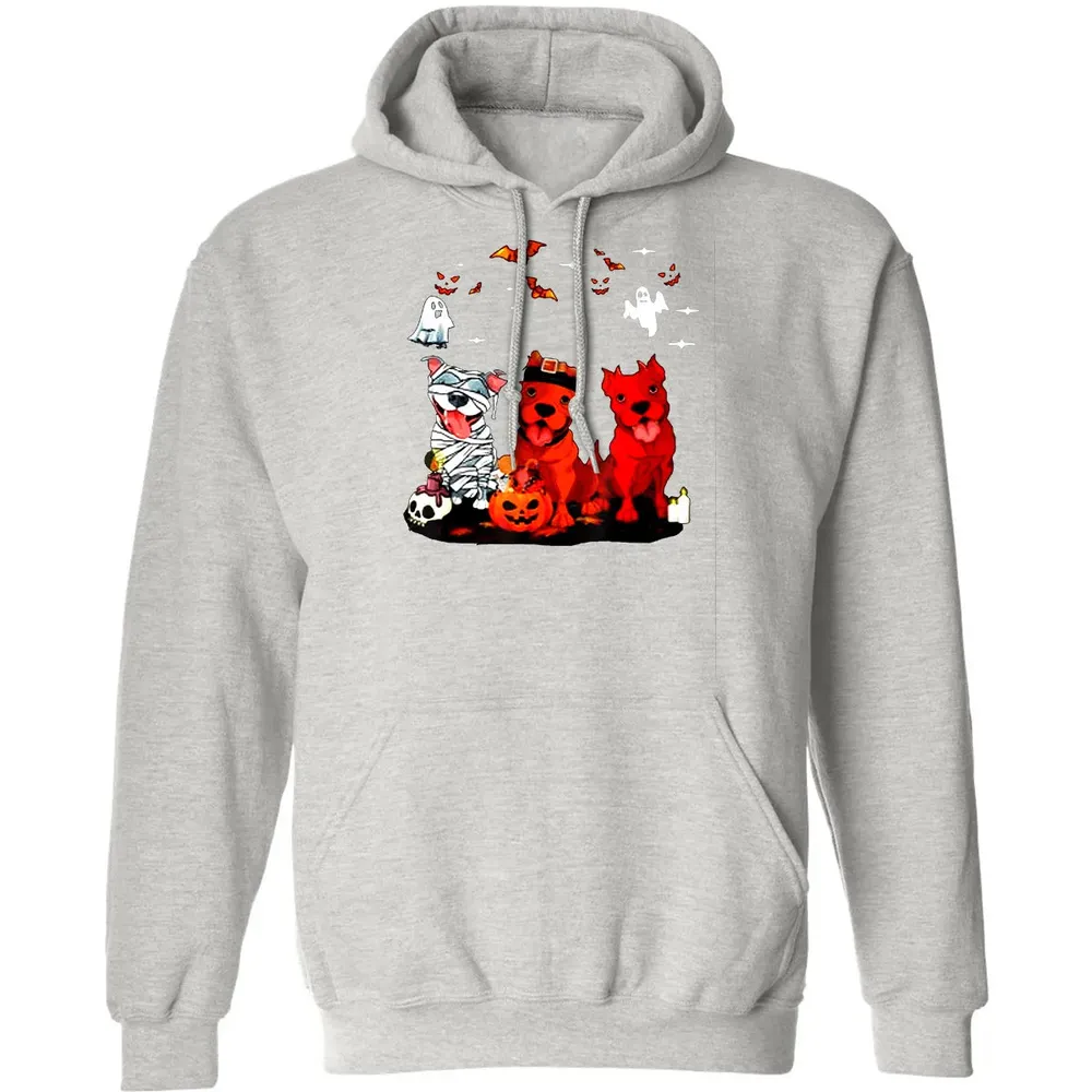 Pitbull Dog with Candy Pumpkin   Pitbull Halloween Classic Unisex Hoodie - 8