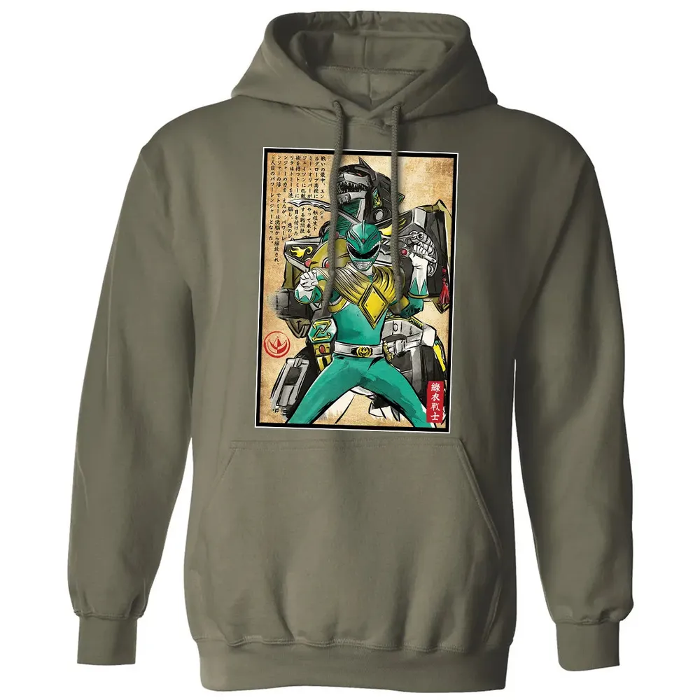 Green Ranger woodblock Classic Unisex Hoodie - 4