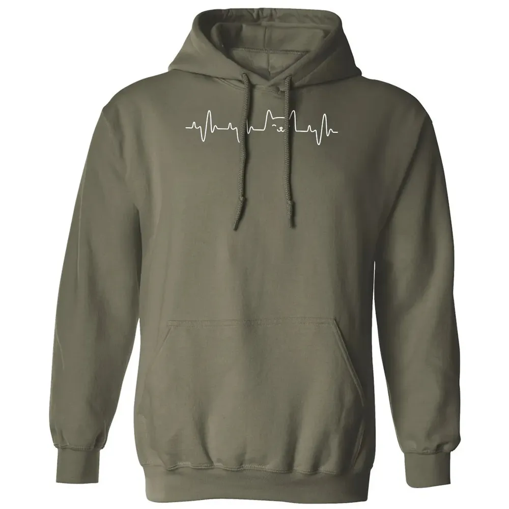 Cat Heartbea Love Cats Women's Girls Cat Lover T Classic Unisex Hoodie - 4