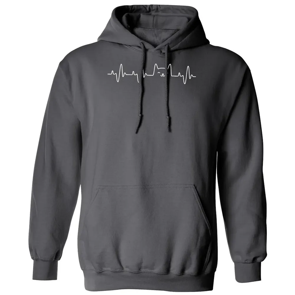 Cat Heartbea Love Cats Women's Girls Cat Lover T Classic Unisex Hoodie - 7