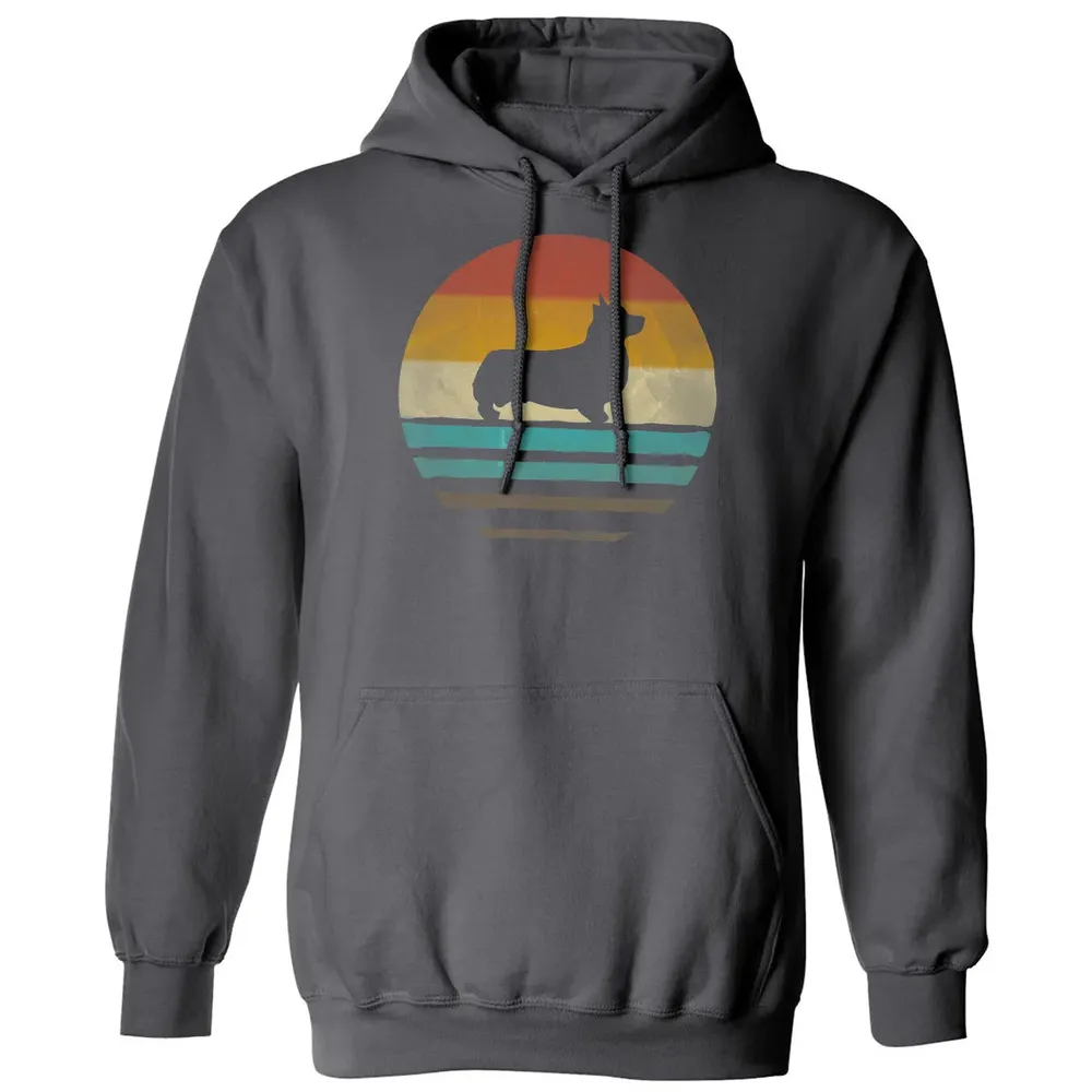 Corgi Dog Retro Vintage 60s 70s Silhouette Breed Funny Gift Classic Unisex Hoodie - 7