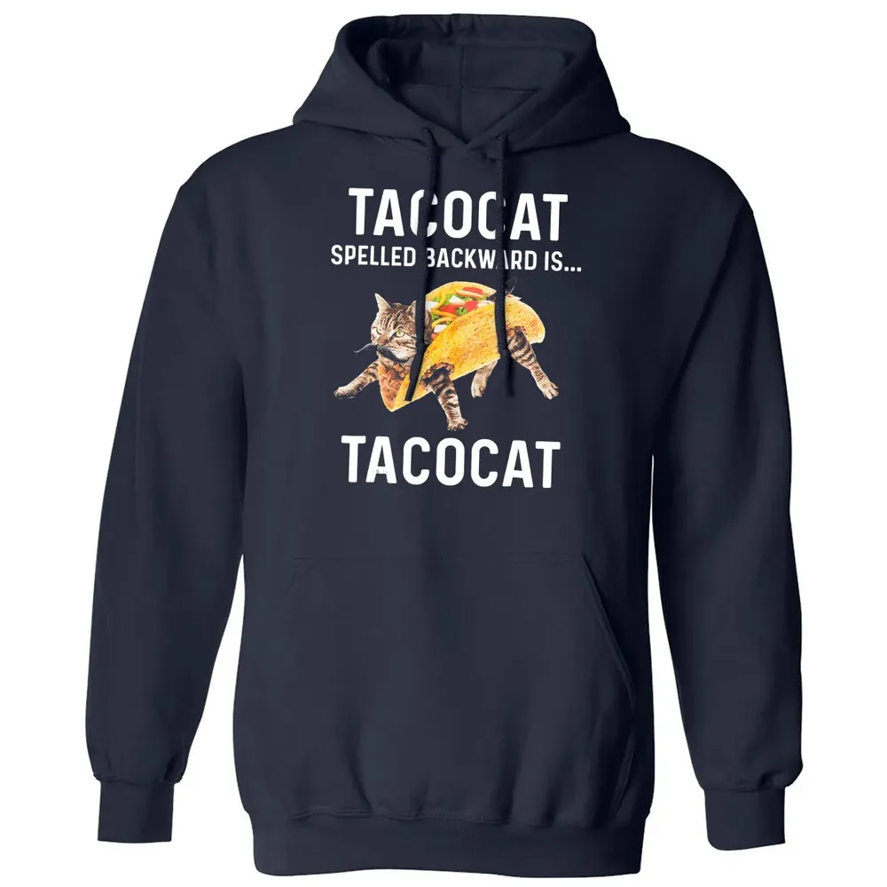 Tacocat Spelled Backward Is Tacocat   Love Cat And Taco Classic Unisex Hoodie - 2