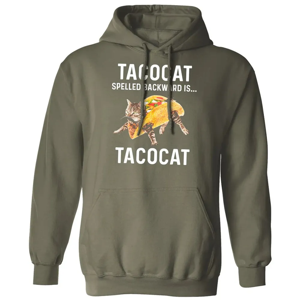 Tacocat Spelled Backward Is Tacocat   Love Cat And Taco Classic Unisex Hoodie - 4
