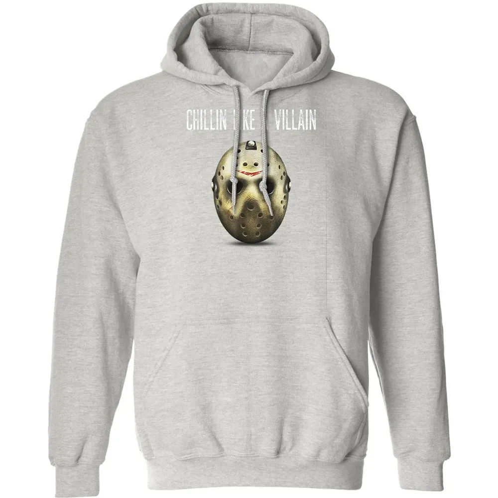 Chillin Like A Villain Hockey Mask Funny Horror Movie Classic Unisex Hoodie - 8