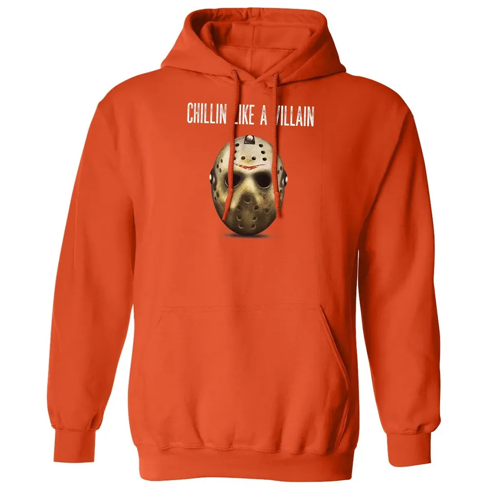 Chillin Like A Villain Hockey Mask Funny Horror Movie Classic Unisex Hoodie - 10