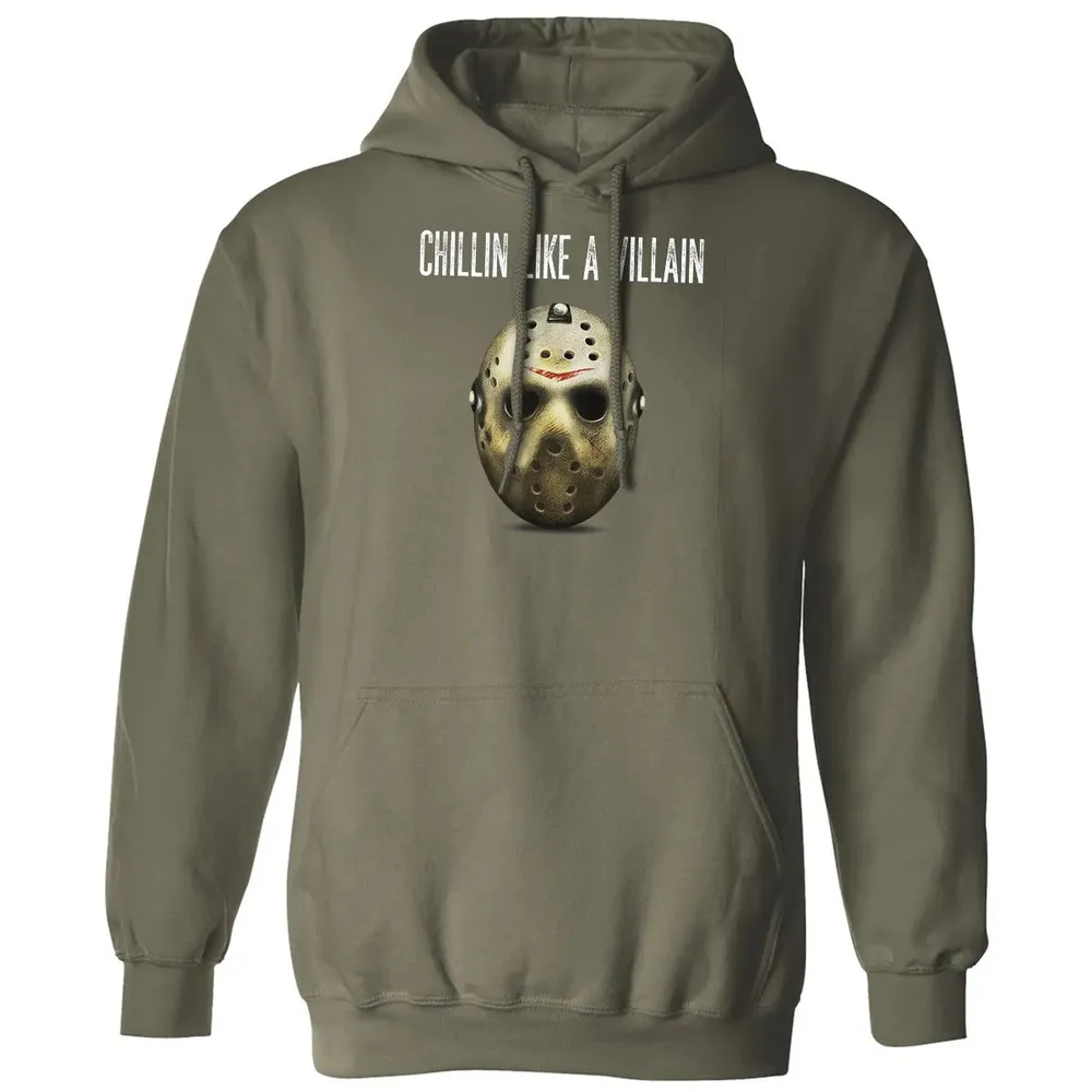 Chillin Like A Villain Hockey Mask Funny Horror Movie Classic Unisex Hoodie - 4