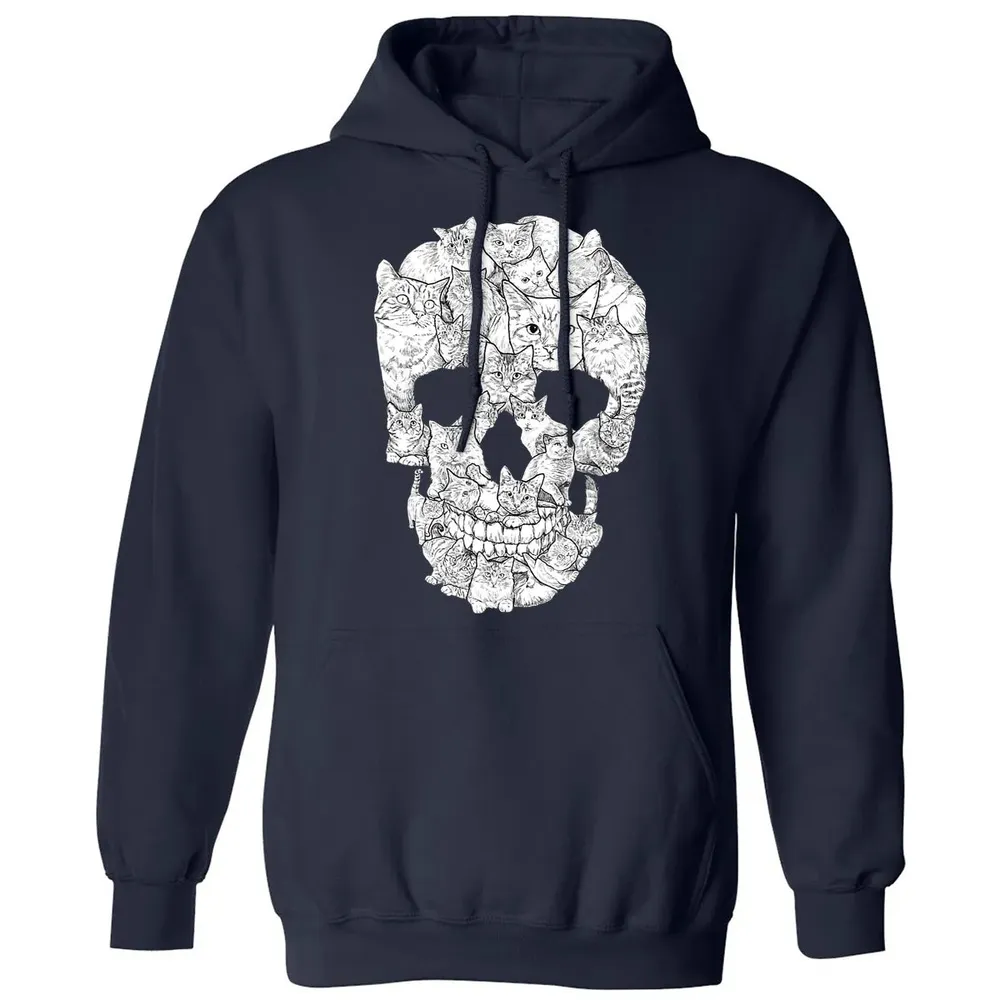 Cat Skull    Kitty Skeleton Halloween Costume Idea Classic Unisex Hoodie - 2