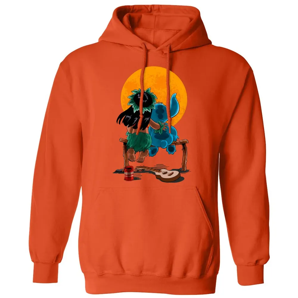 Alien And Girl Gazing At The Moon Classic Unisex Hoodie - 10