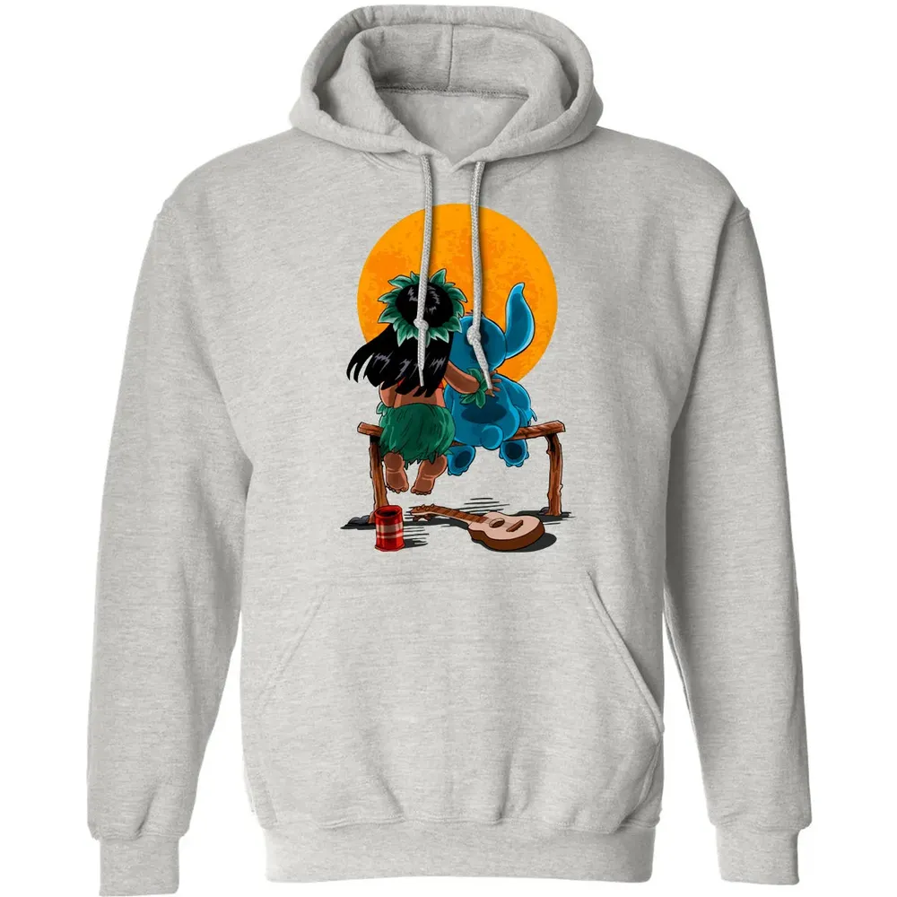 Alien And Girl Gazing At The Moon Classic Unisex Hoodie - 8