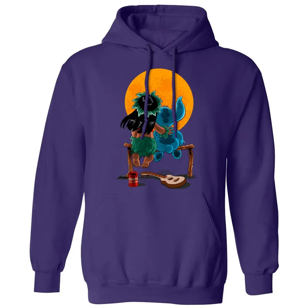 Alien And Girl Gazing At The Moon Classic Unisex Hoodie - 6