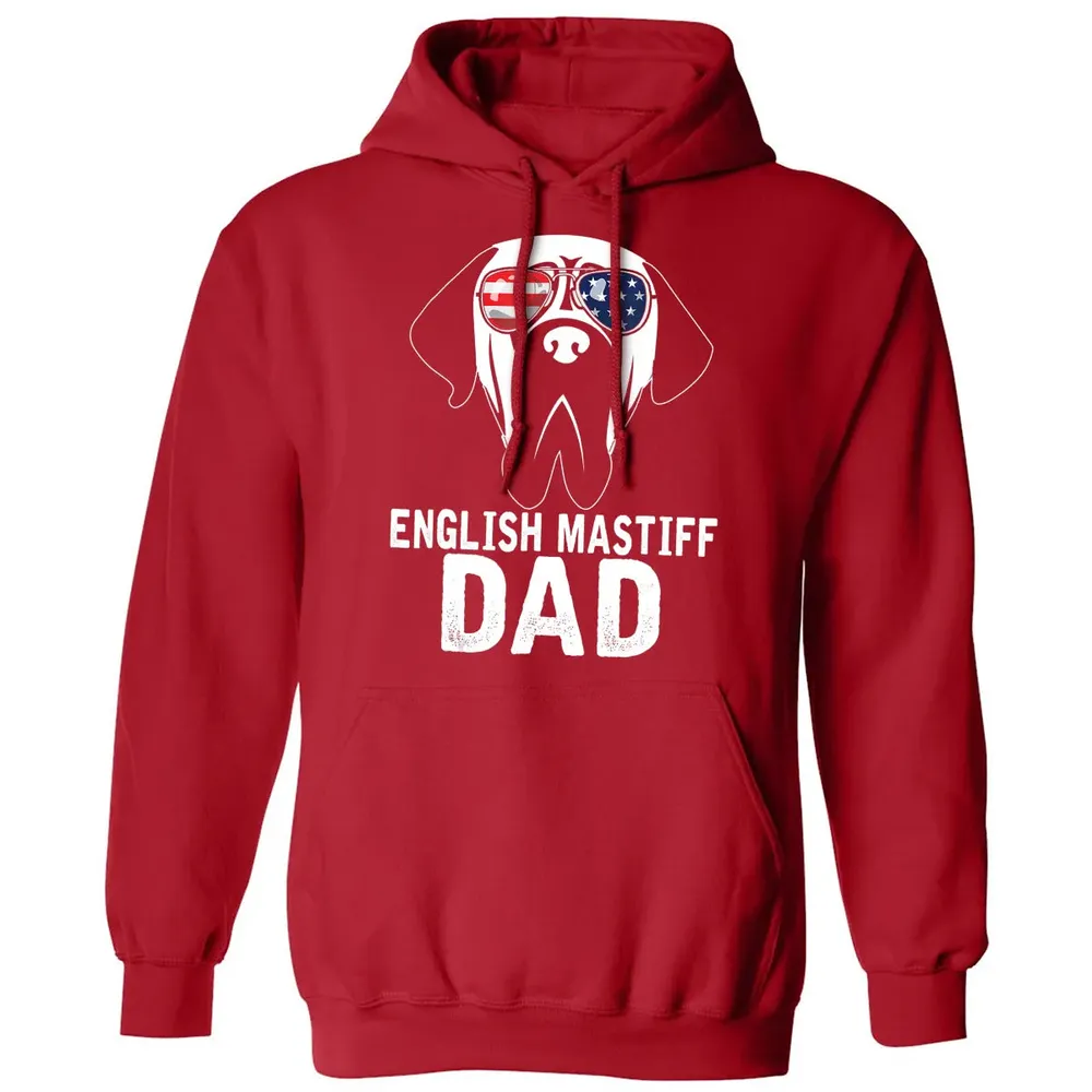 Mens English Mastiff Dad  Father's Day gifts 4th of July Classic Unisex Hoodie - 5