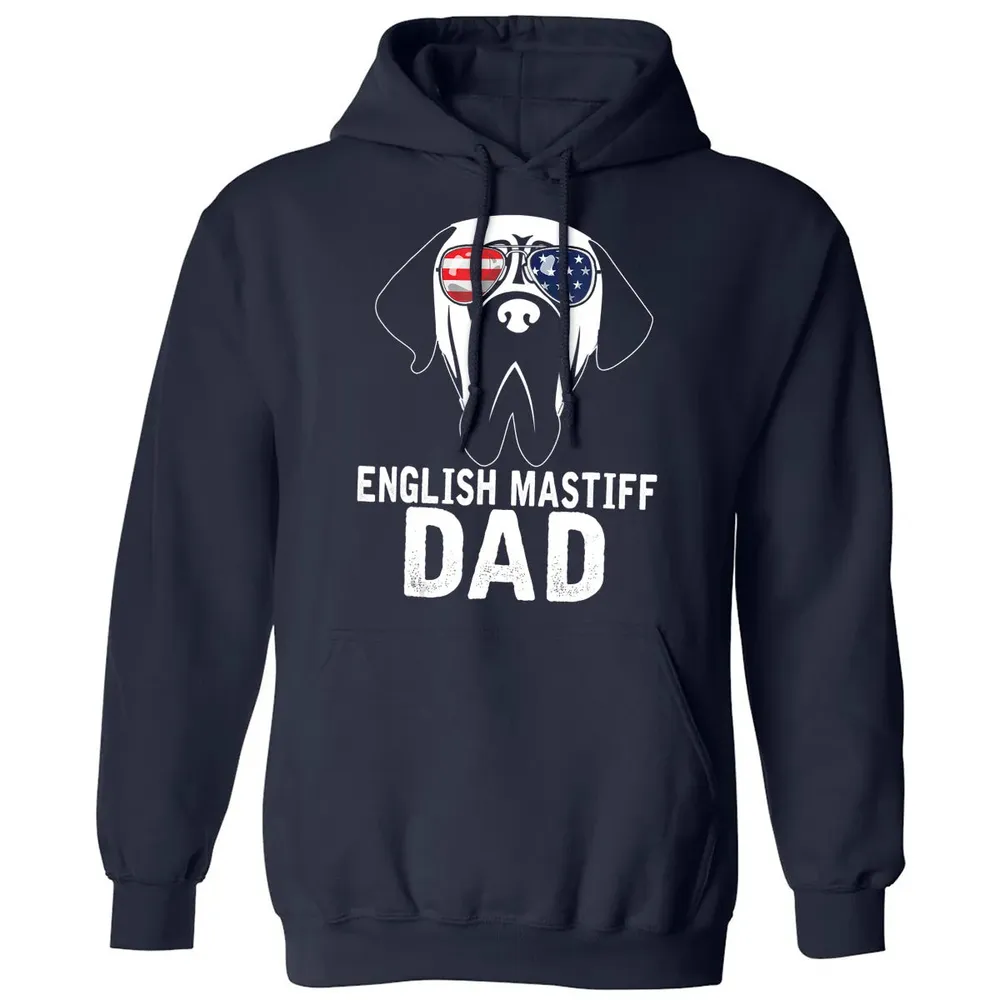 Mens English Mastiff Dad  Father's Day gifts 4th of July Classic Unisex Hoodie - 2