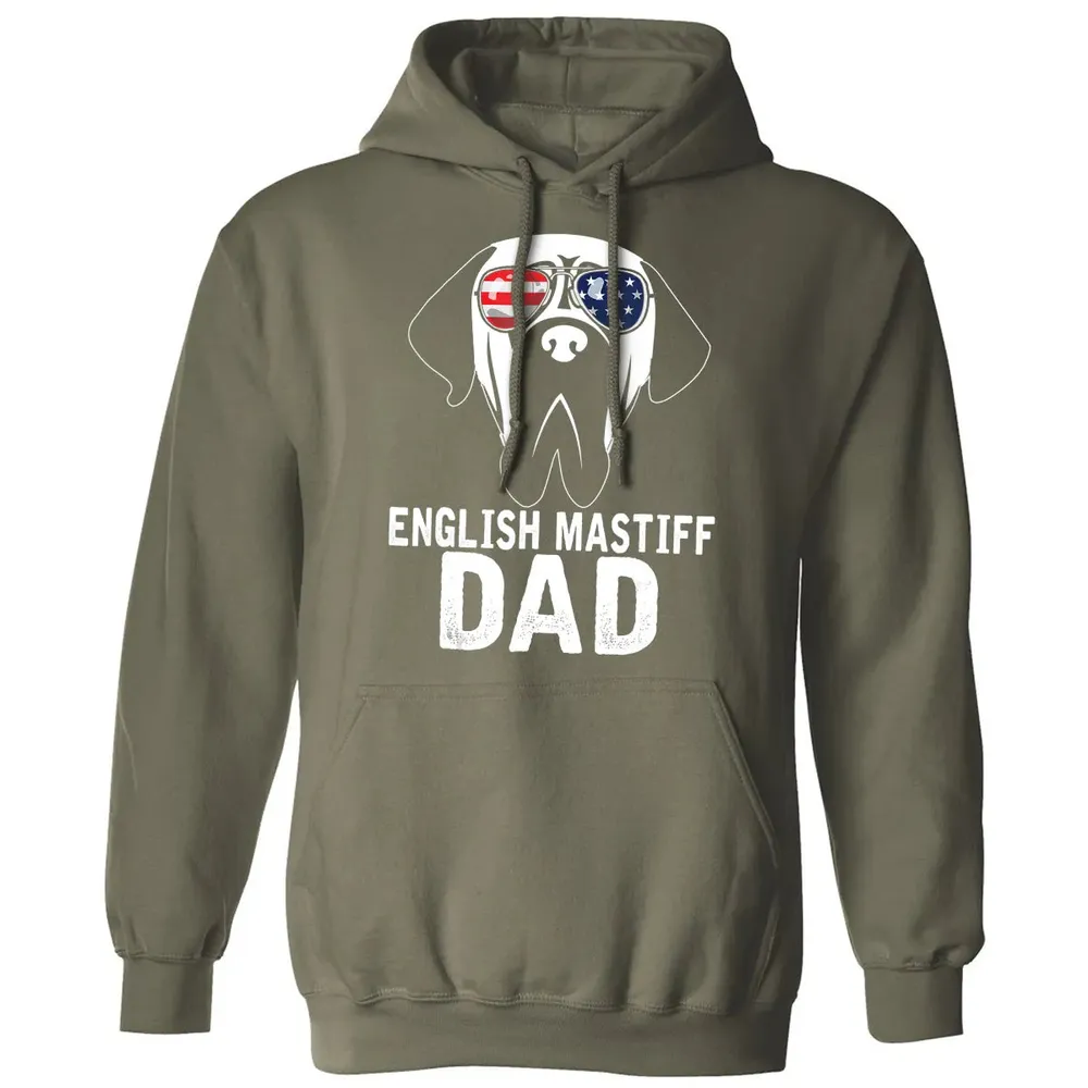 Mens English Mastiff Dad  Father's Day gifts 4th of July Classic Unisex Hoodie - 4