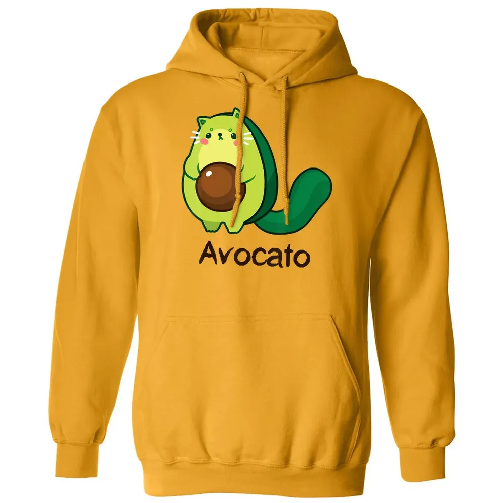 Avocato Avocado Cat Avogato Kitten Kitty Whiskers Cute Funny Classic Unisex Hoodie - 12