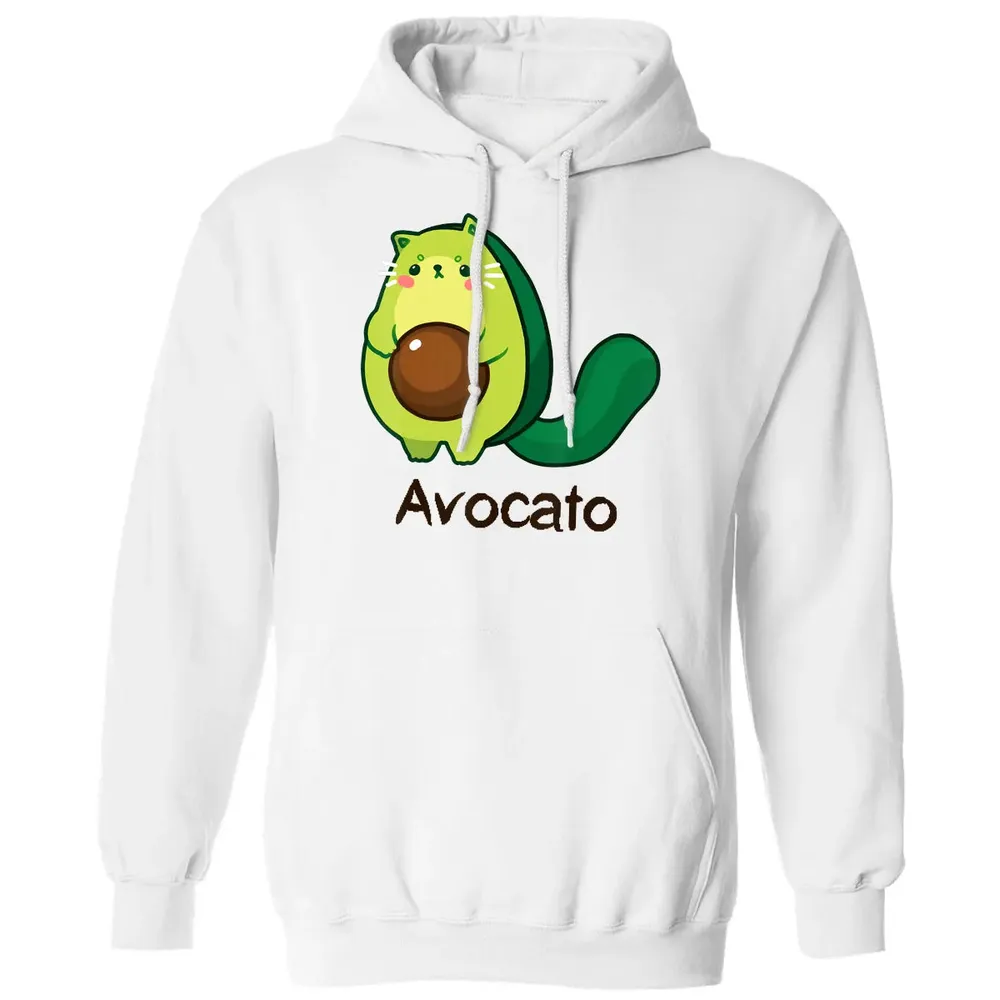 Avocato Avocado Cat Avogato Kitten Kitty Whiskers Cute Funny Classic Unisex Hoodie - 11
