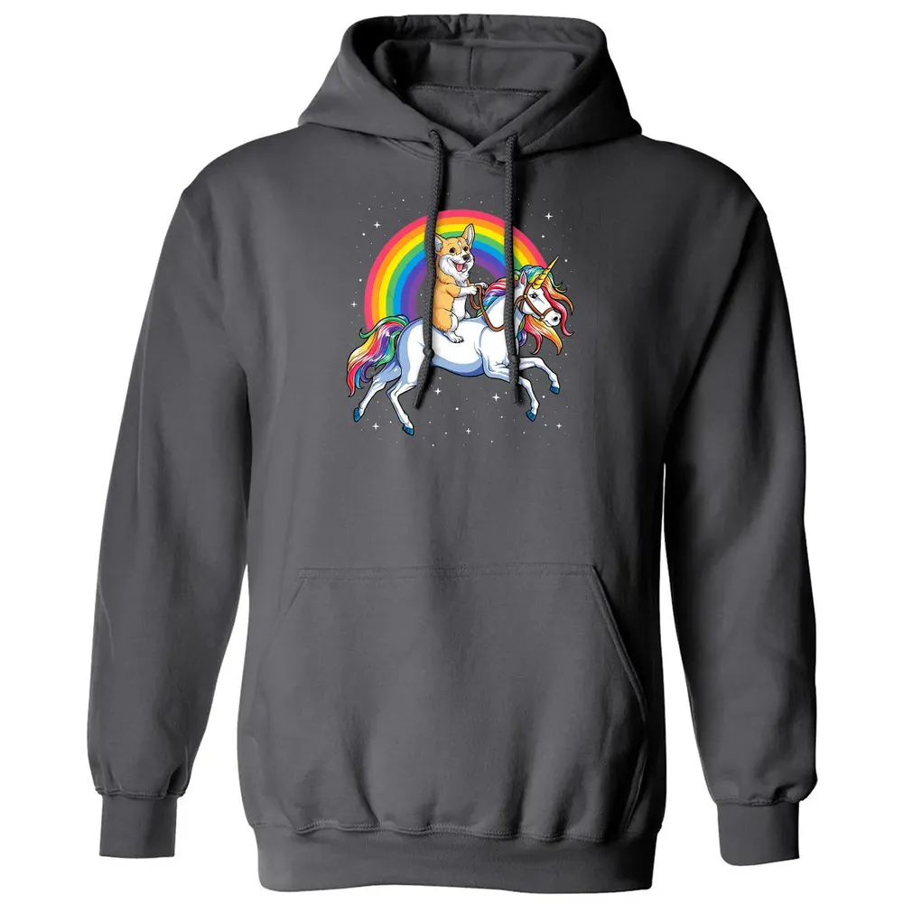 Corgi Unicorn  Girls Space Galaxy Rainbow Corgicorn Classic Unisex Hoodie - 7