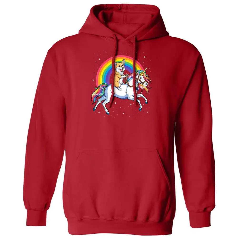Corgi Unicorn  Girls Space Galaxy Rainbow Corgicorn Classic Unisex Hoodie - 5