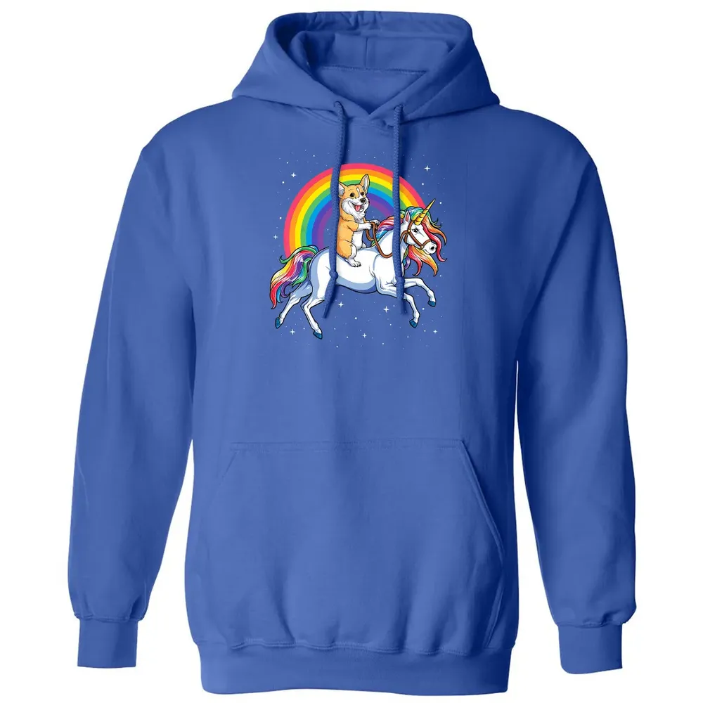 Corgi Unicorn  Girls Space Galaxy Rainbow Corgicorn Classic Unisex Hoodie - 9