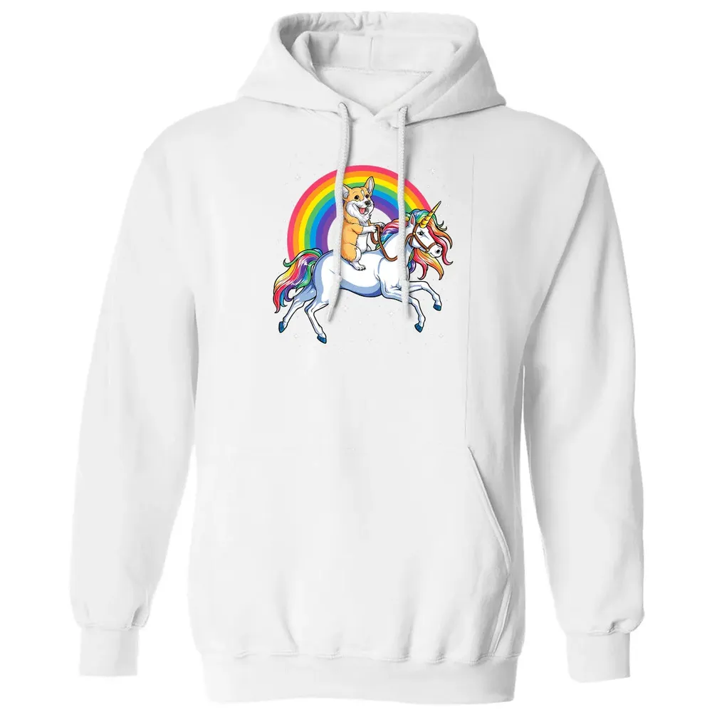 Corgi Unicorn  Girls Space Galaxy Rainbow Corgicorn Classic Unisex Hoodie - 11