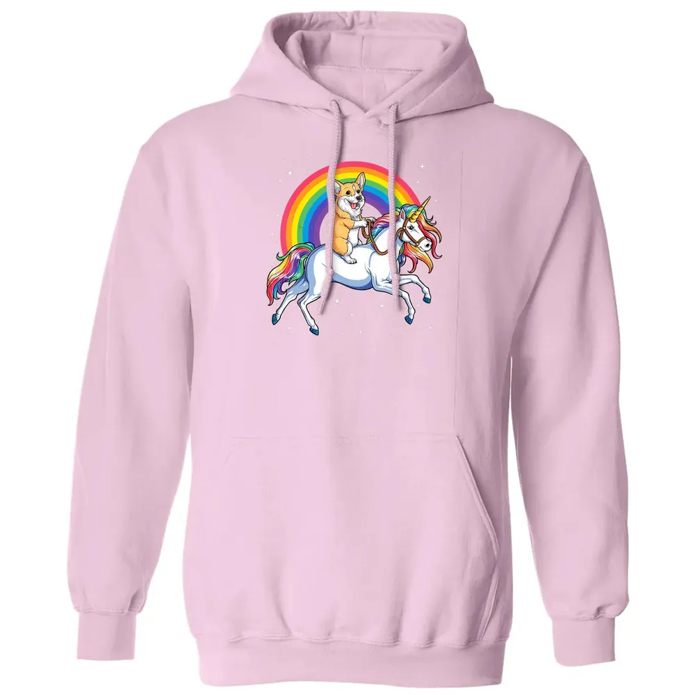Corgi Unicorn  Girls Space Galaxy Rainbow Corgicorn Classic Unisex Hoodie - 3
