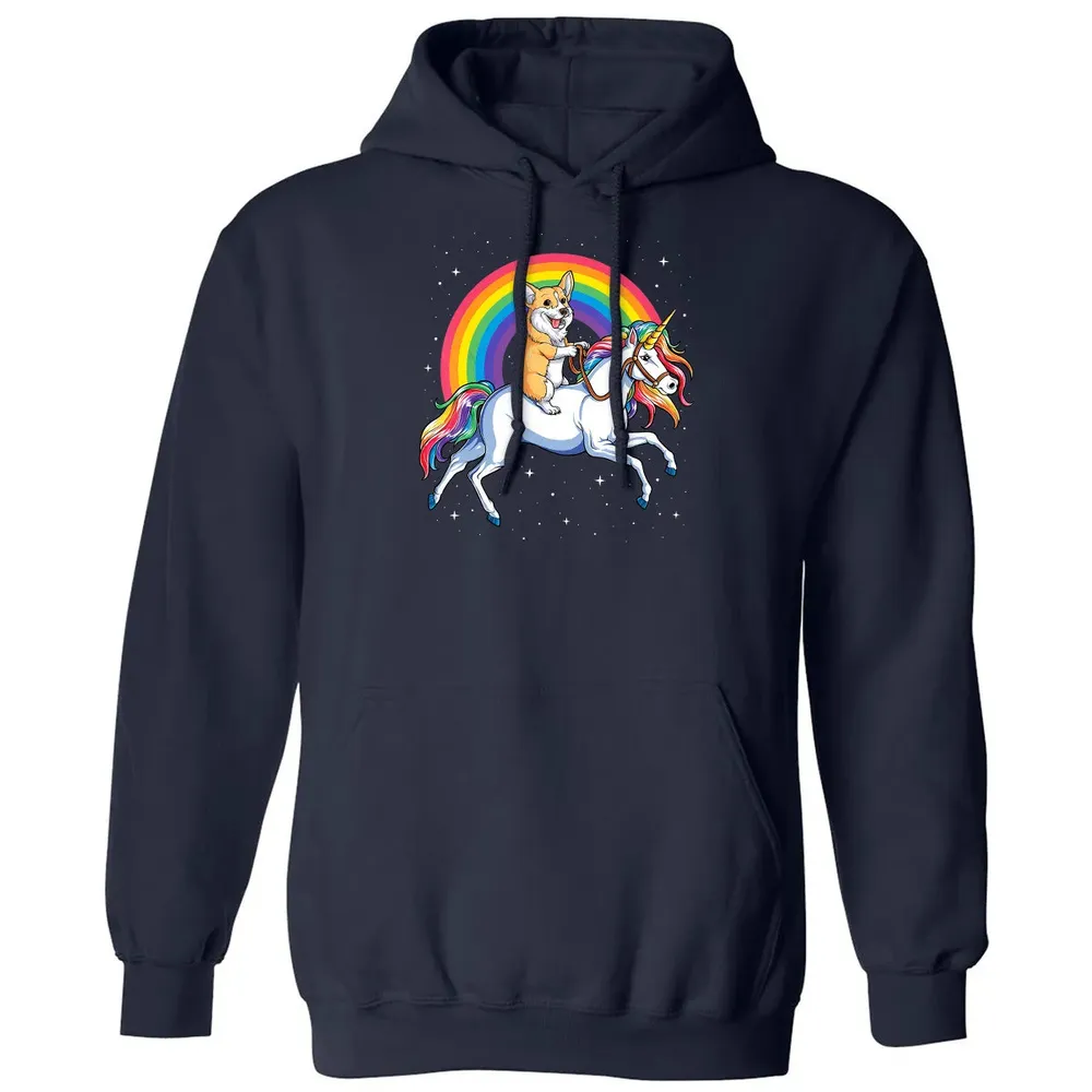 Corgi Unicorn  Girls Space Galaxy Rainbow Corgicorn Classic Unisex Hoodie - 2