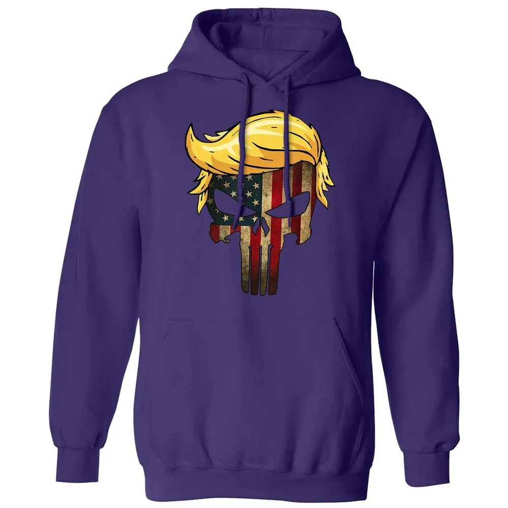 Trump Hair Skull    4th of july US Flag Trump Gift Classic Unisex Hoodie - 6