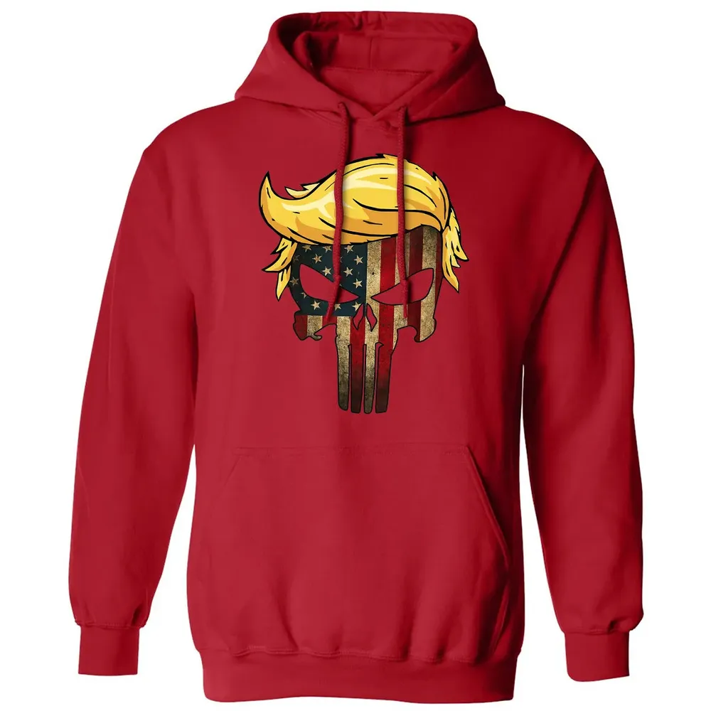 Trump Hair Skull    4th of july US Flag Trump Gift Classic Unisex Hoodie - 5