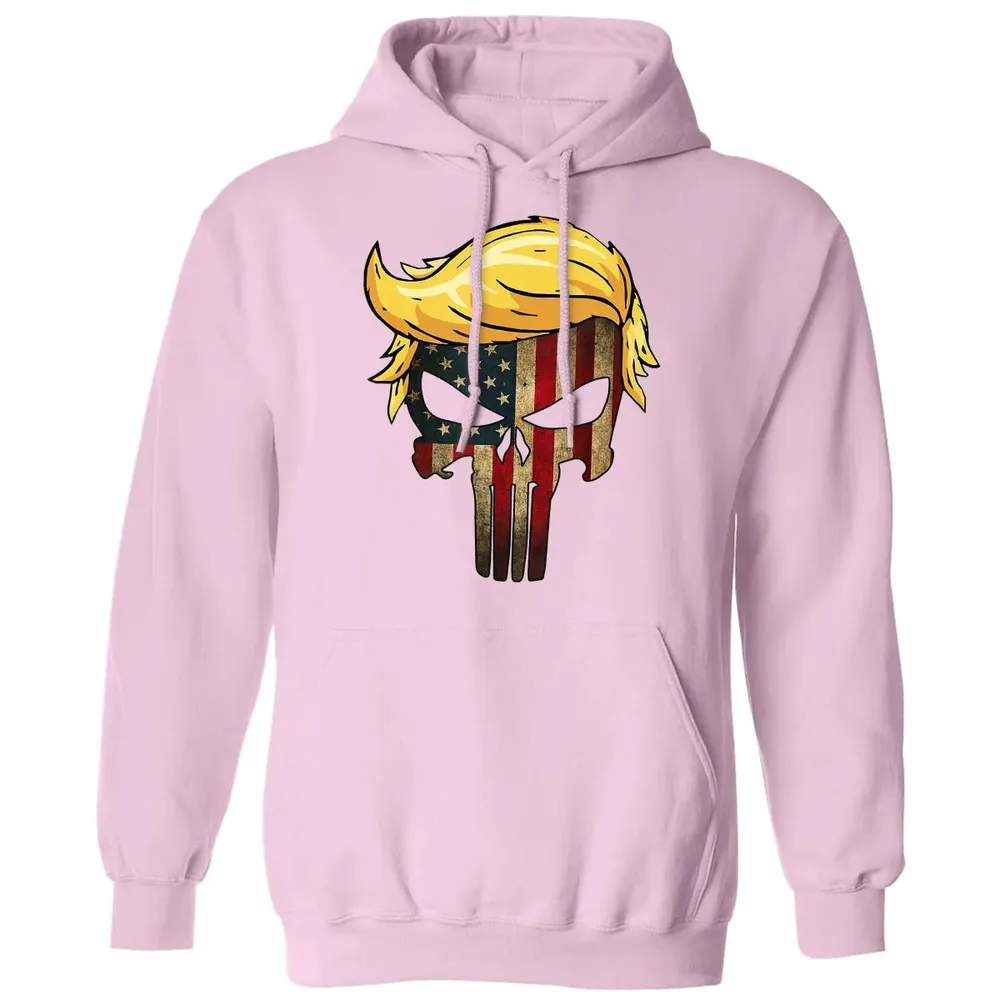 Trump Hair Skull    4th of july US Flag Trump Gift Classic Unisex Hoodie - 3
