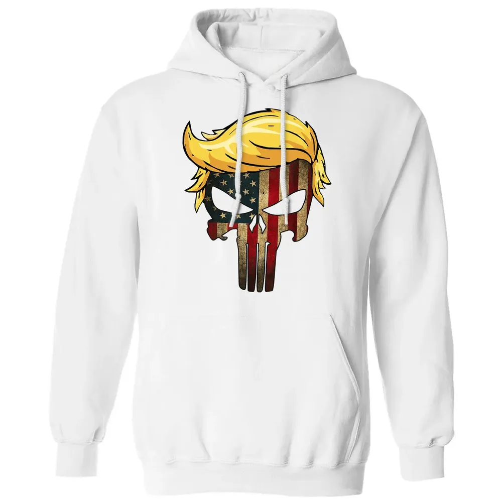 Trump Hair Skull    4th of july US Flag Trump Gift Classic Unisex Hoodie - 11
