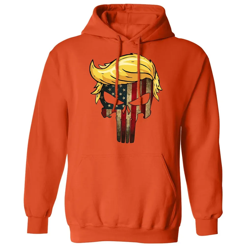 Trump Hair Skull    4th of july US Flag Trump Gift Classic Unisex Hoodie - 10