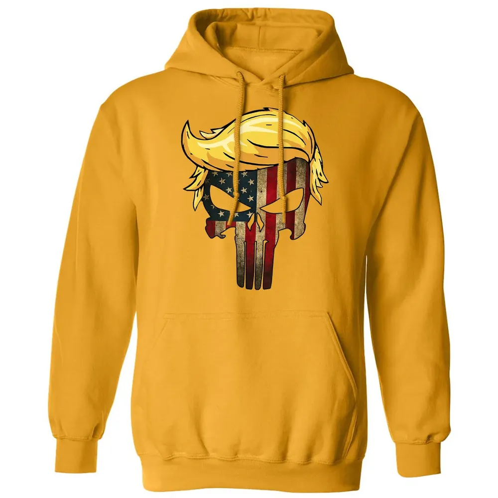 Trump Hair Skull    4th of july US Flag Trump Gift Classic Unisex Hoodie - 12