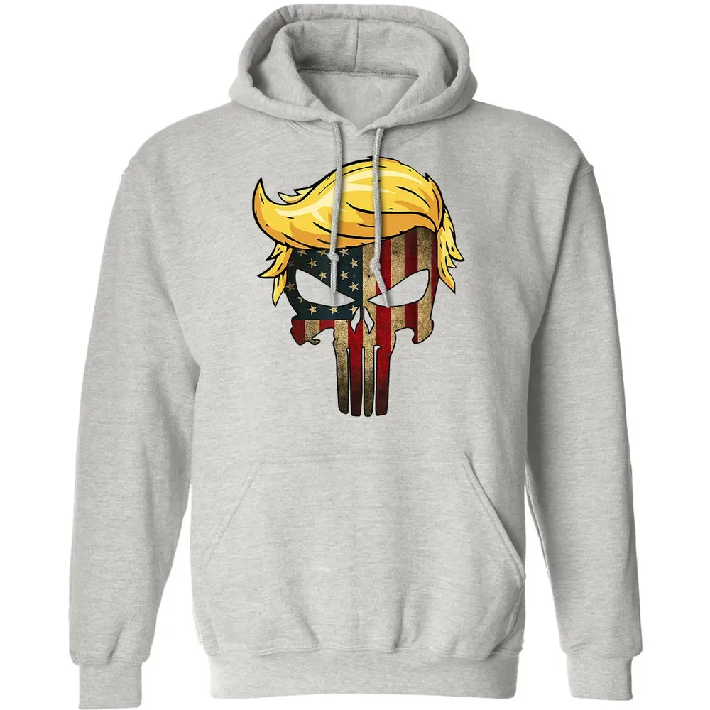 Trump Hair Skull    4th of july US Flag Trump Gift Classic Unisex Hoodie - 8