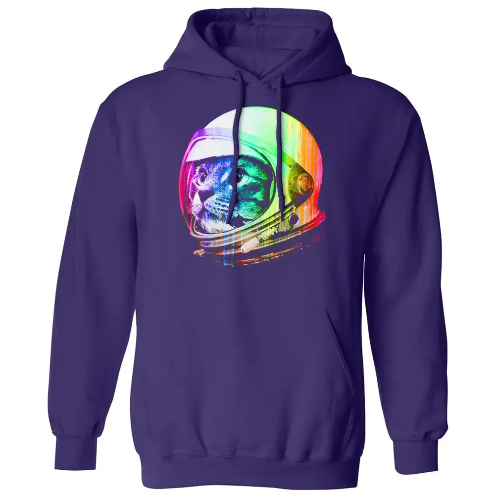 Astronaut Space Cat (digital rainbow version) Classic Unisex Hoodie - 6
