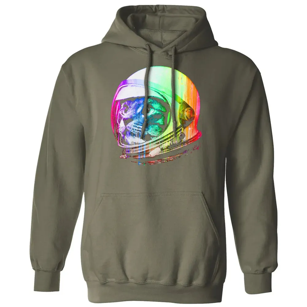 Astronaut Space Cat (digital rainbow version) Classic Unisex Hoodie - 4