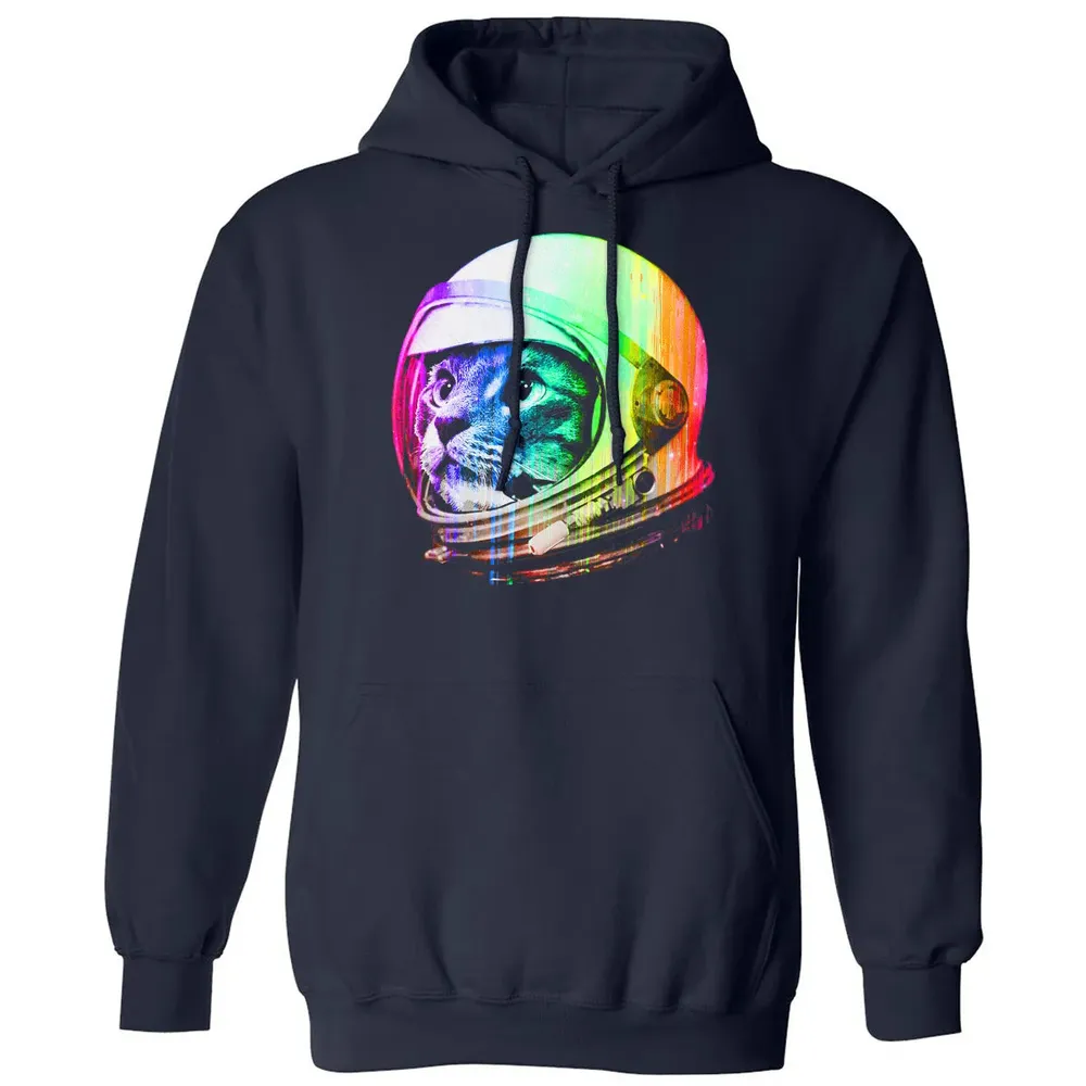 Astronaut Space Cat (digital rainbow version) Classic Unisex Hoodie - 2