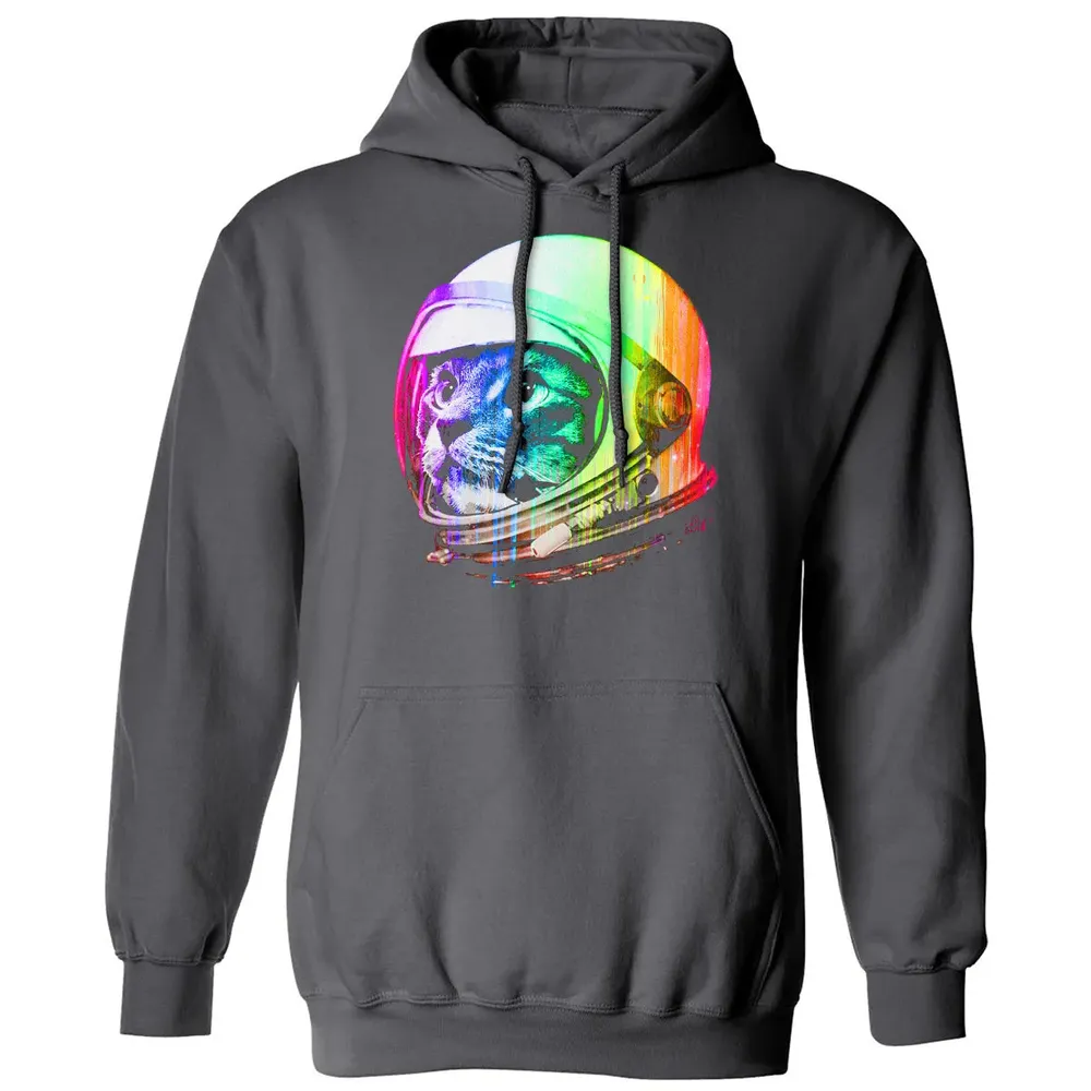 Astronaut Space Cat (digital rainbow version) Classic Unisex Hoodie - 7