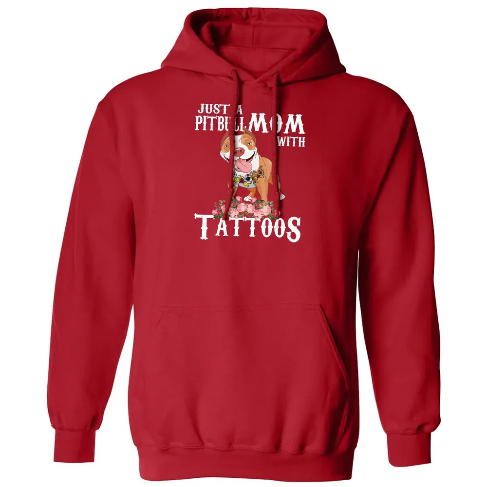 Pitbull mom with tattoos Classic Unisex Hoodie - 5