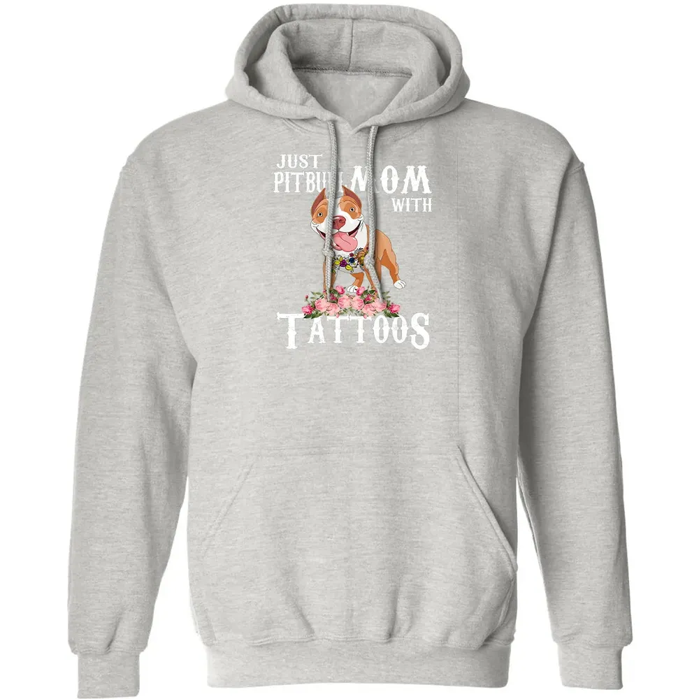 Pitbull mom with tattoos Classic Unisex Hoodie - 8