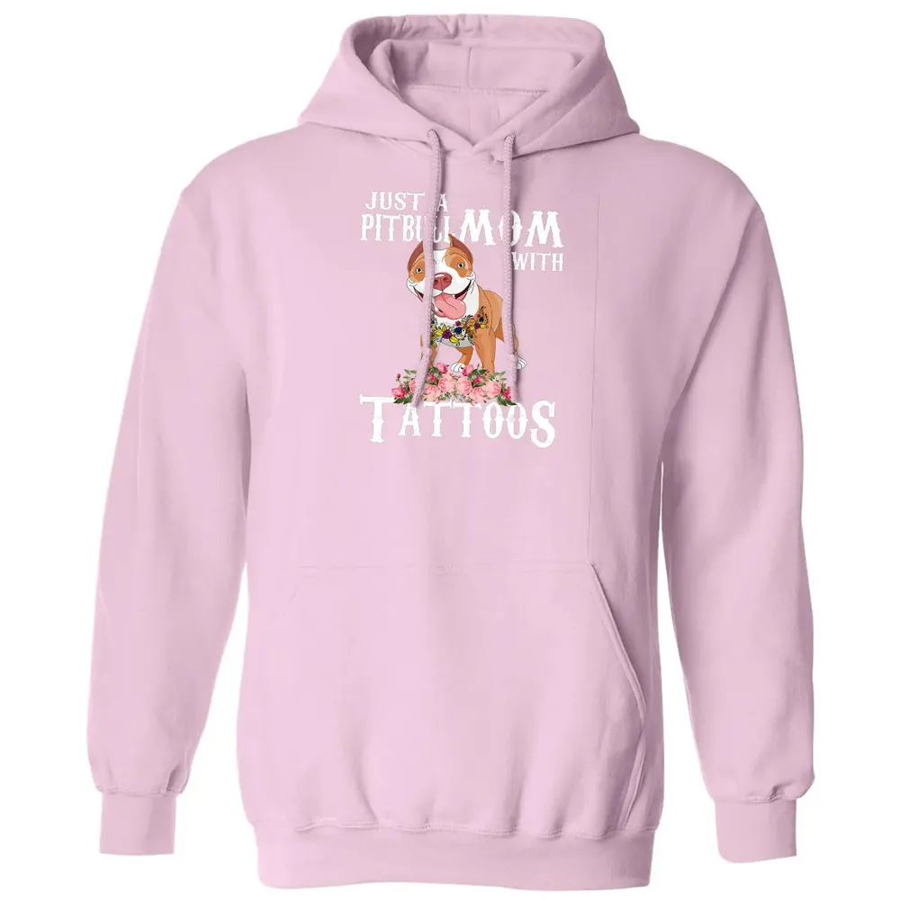 Pitbull mom with tattoos Classic Unisex Hoodie - 3