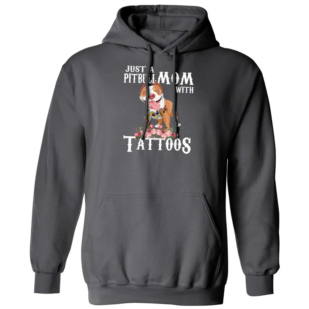 Pitbull mom with tattoos Classic Unisex Hoodie - 7