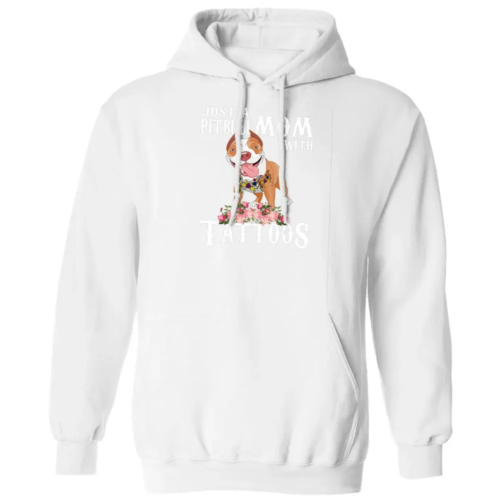 Pitbull mom with tattoos Classic Unisex Hoodie - 11