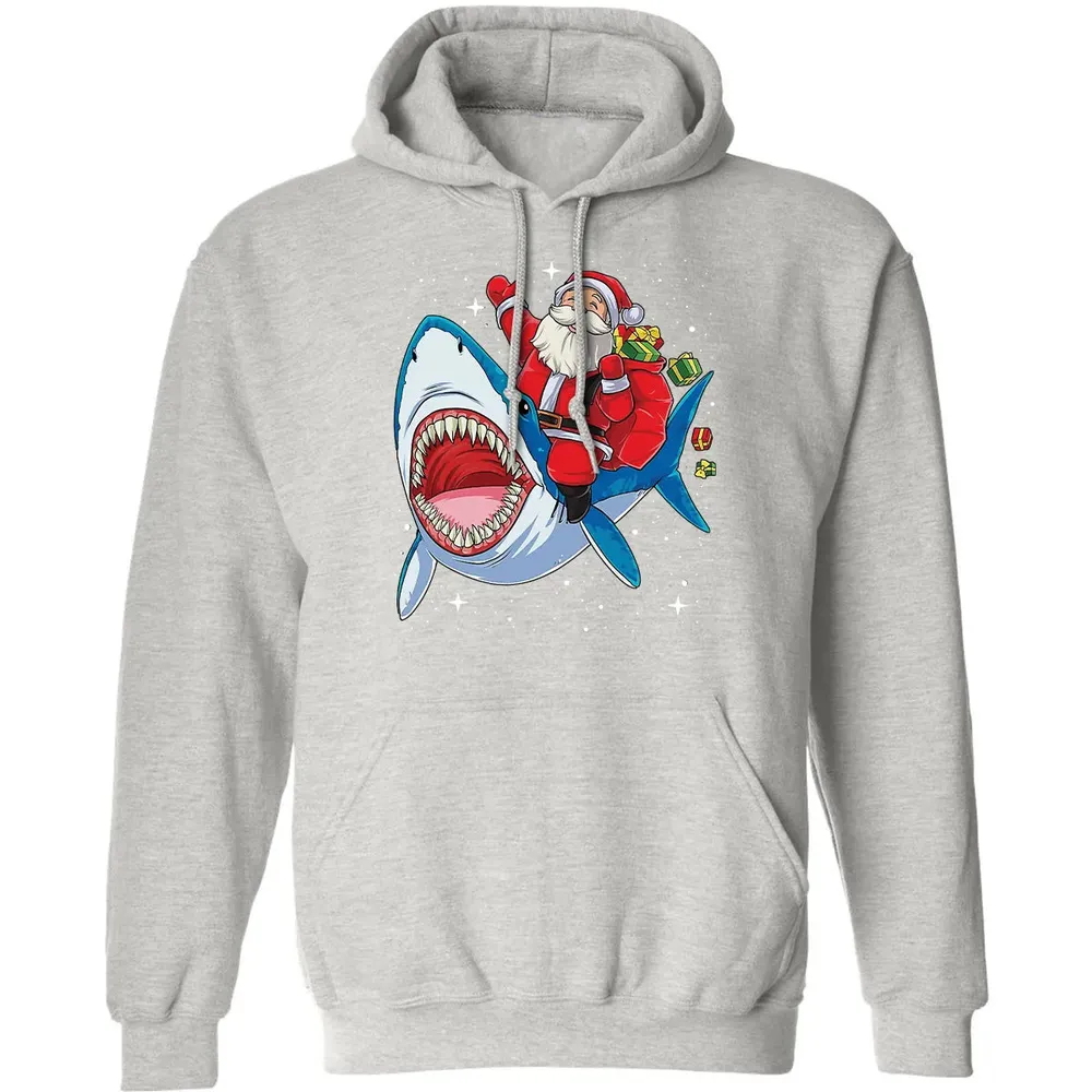 Santa ride shark Classic Unisex Hoodie - 8