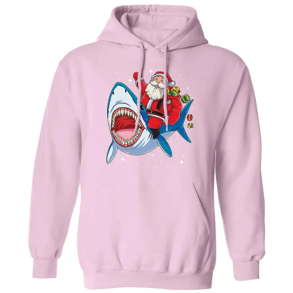 Santa ride shark Classic Unisex Hoodie - 3