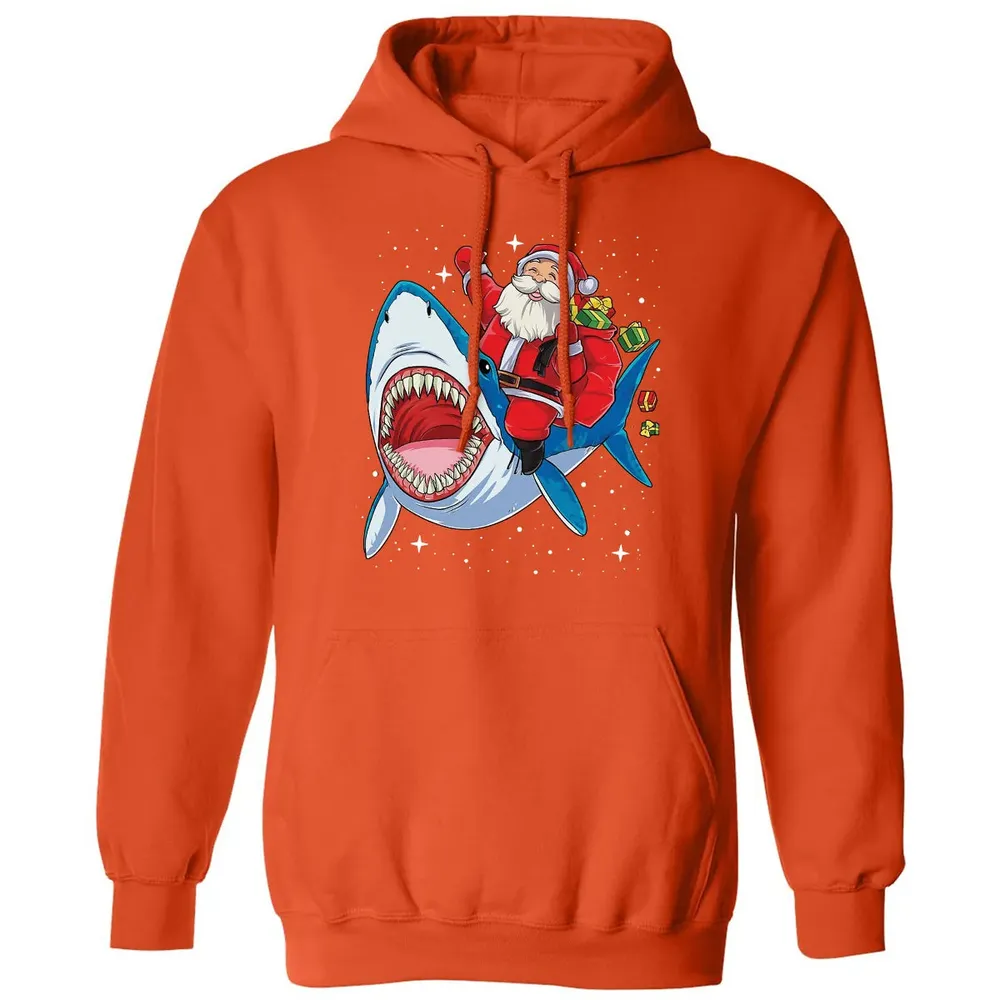 Santa ride shark Classic Unisex Hoodie - 10